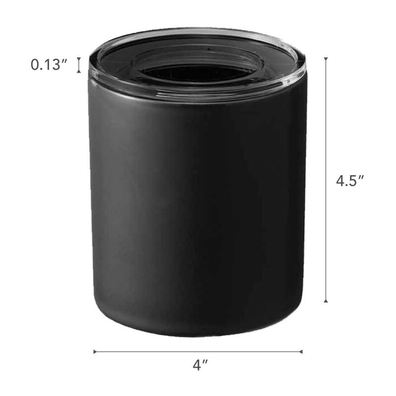 Yamazaki Home Ceramic Canister - Two Sizes, Ceramic, Large, 2.1 cups, 500 milliliters - L 4.13 x W 4.13 x H 4.72 inches