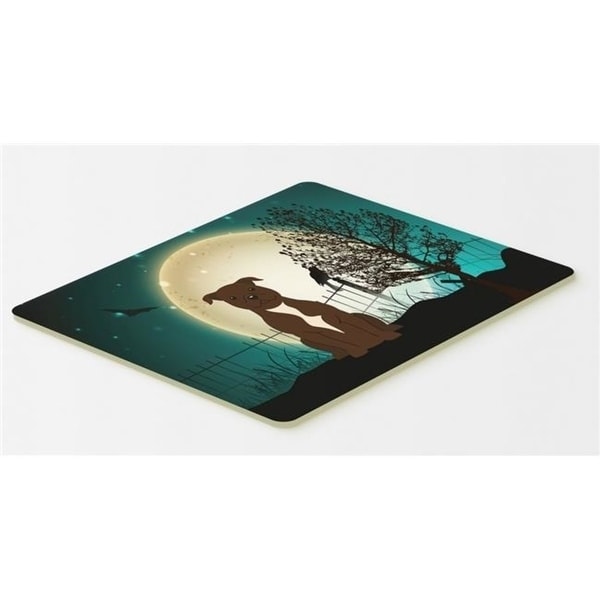 Carolines Treasures BB2238CMT Halloween Scary Staffordshire Bull Terrier Chocolate Kitchen or Bath Mat 20 x 30