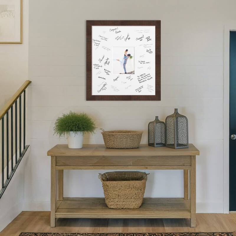 Wildwood Signature Mat Picture Frame - Autograph Photo Frame Guest Book Alternative for Weddings, Graduations, or Retirement