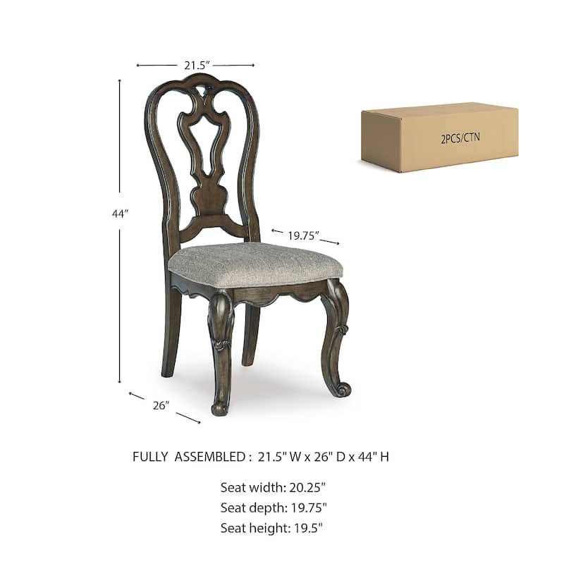 Signature Design by Ashley Maylee Dark Brown Dining Chair - 21.5"W x 26"D x 44"H