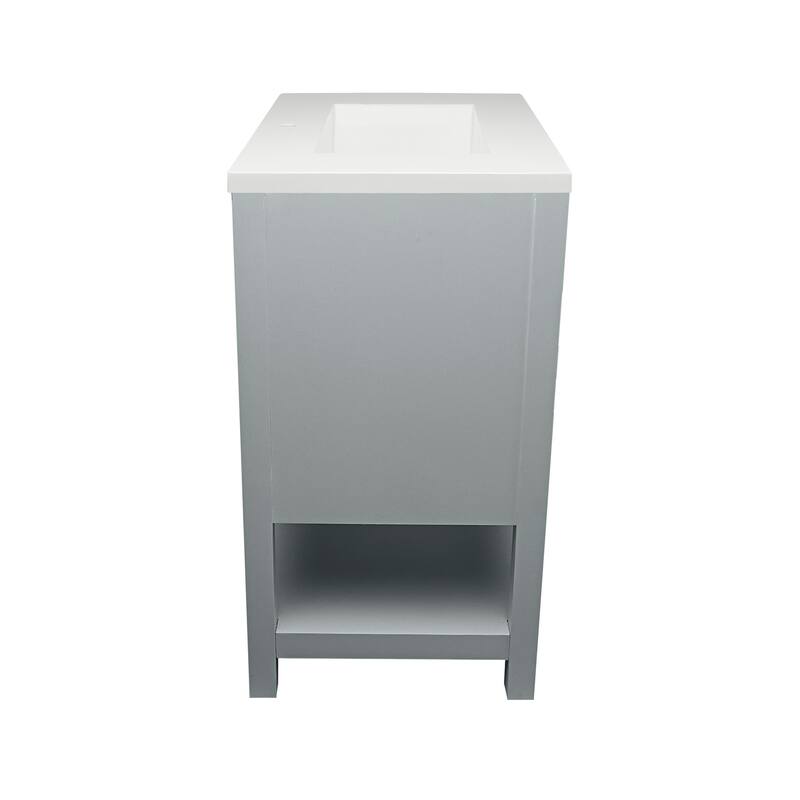 Taos 25 in. W x 19 in. D x 36 in. H Bath Vanity in with White Cultured Marble Top Single Hole