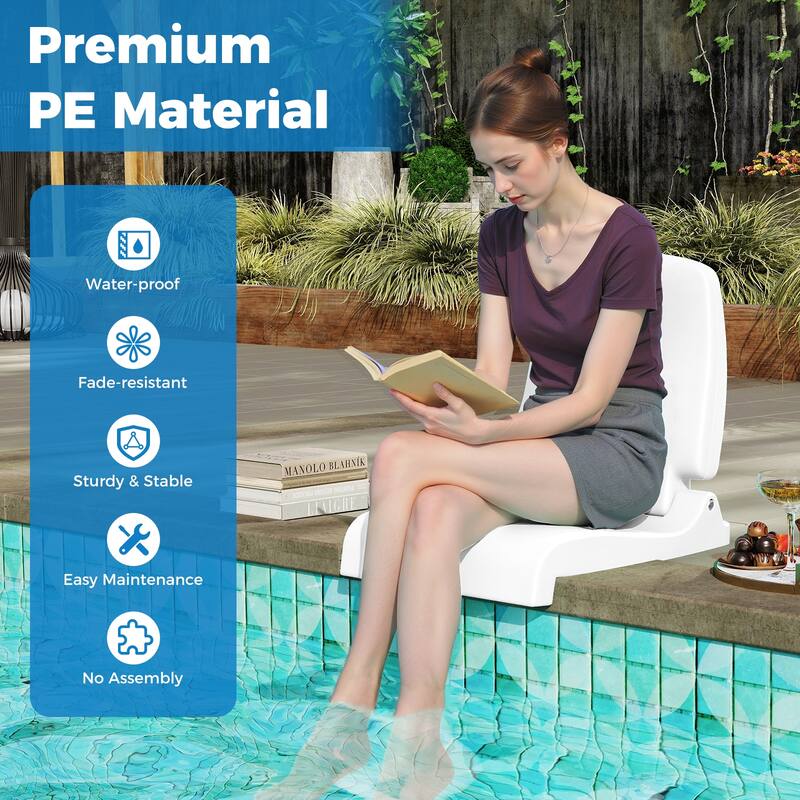 Gymax 2PCS Poolside Chairs for Edge of Pool Foldable Outdoor Pool