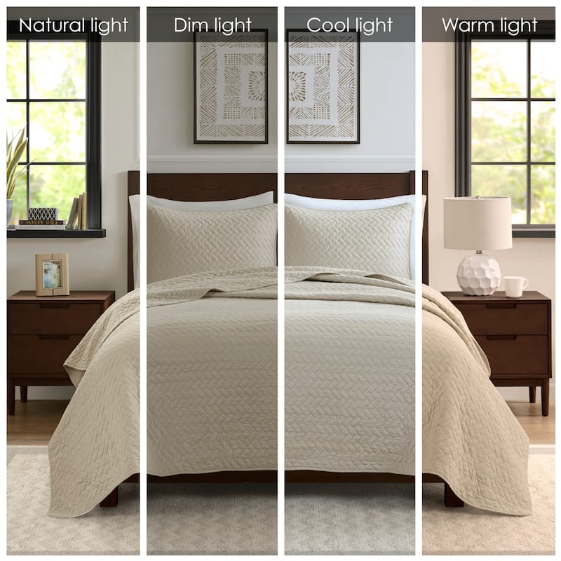 Madison Park Signature Velvet Touch Luxurious Oversized Quilted Set