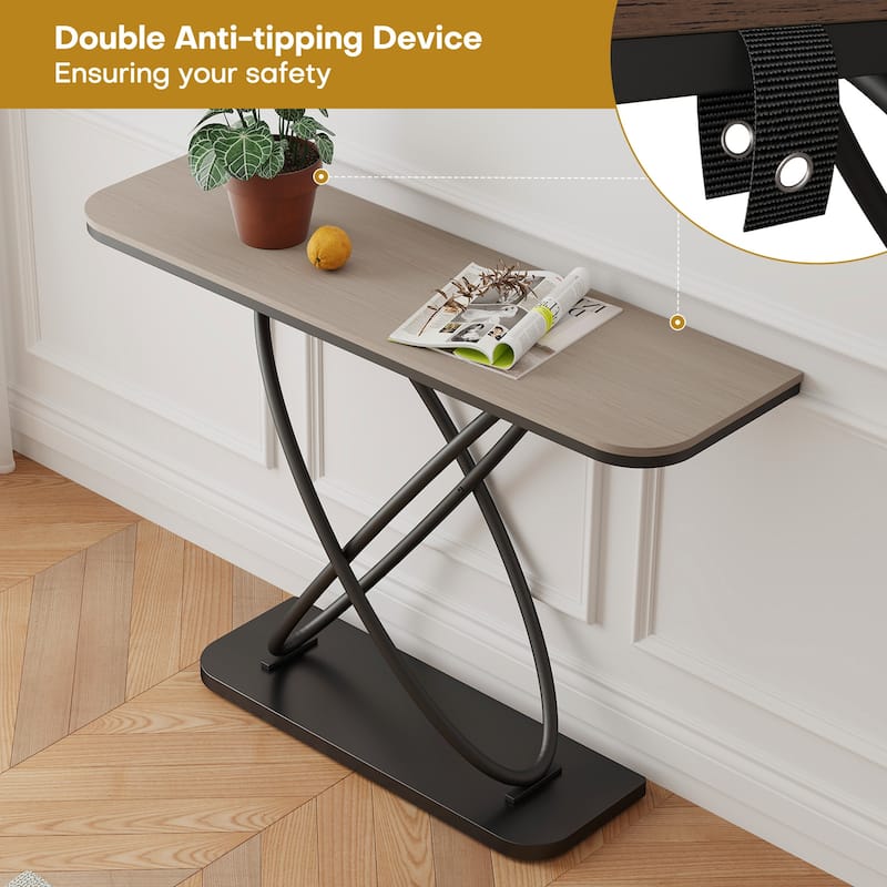 47.4" Industrial Console Table for Entryway Sofa Table - 47.4"L x 14"W x 32.8"H