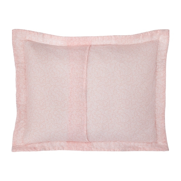 Laura Ashley Honeysuckle Cotton Reversible Pink Quilt Set - On