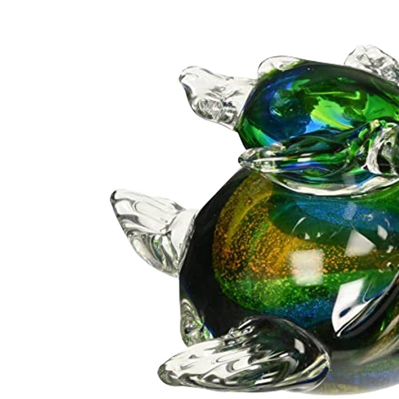 Colorful Sea Turtle Handcrafted Art Glass Figurine
