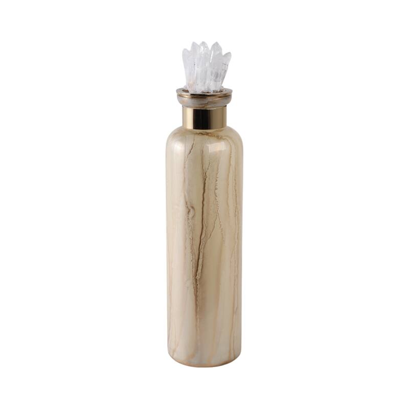 Glass Decorative Vase Glam Accent with Stone Details Modern Style