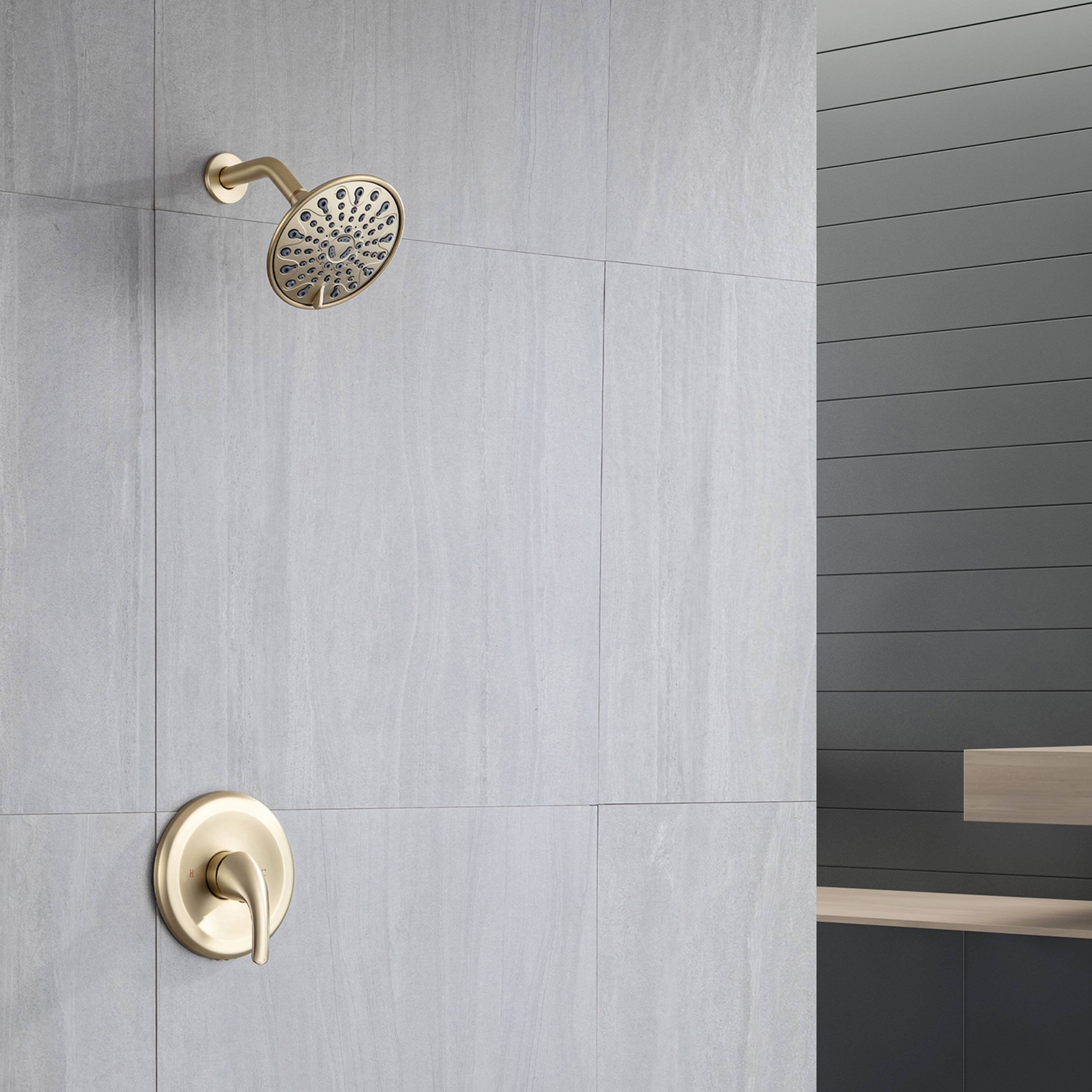 Rainlex WallMounted Rainfall Shower Head Gold Brushed Shower Fixture