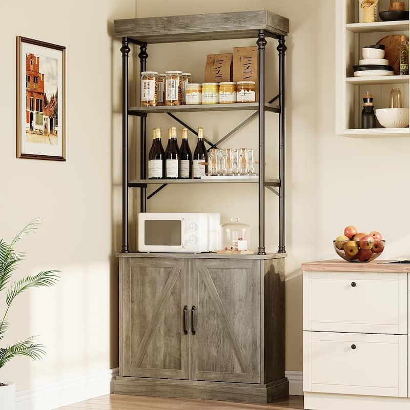 Industrial Floor Standing Bookcase with Storage for Home Office, Living Room & Bedroom