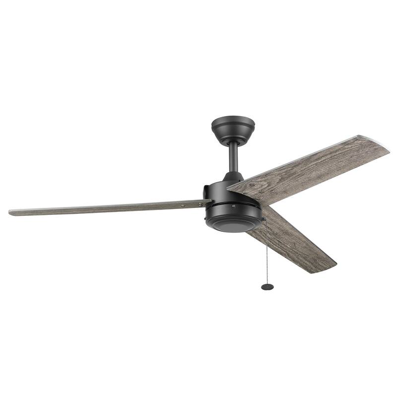 52" Prominence Home Tenant Contemporary Indoor Outdoor Ceiling Fan, No Light, Pull Chain, Dual Mounting, Dual Finish Blades