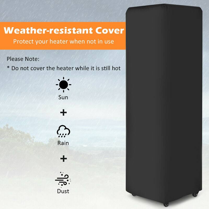 Gymax 41,000 BTU Propane Patio Heater Glass Tube Standing Gas Heater