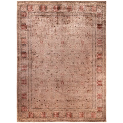Overdyed One-of-a-Kind Hand-Knotted Area Rug - Brown - 8' 10" x 12' 6"