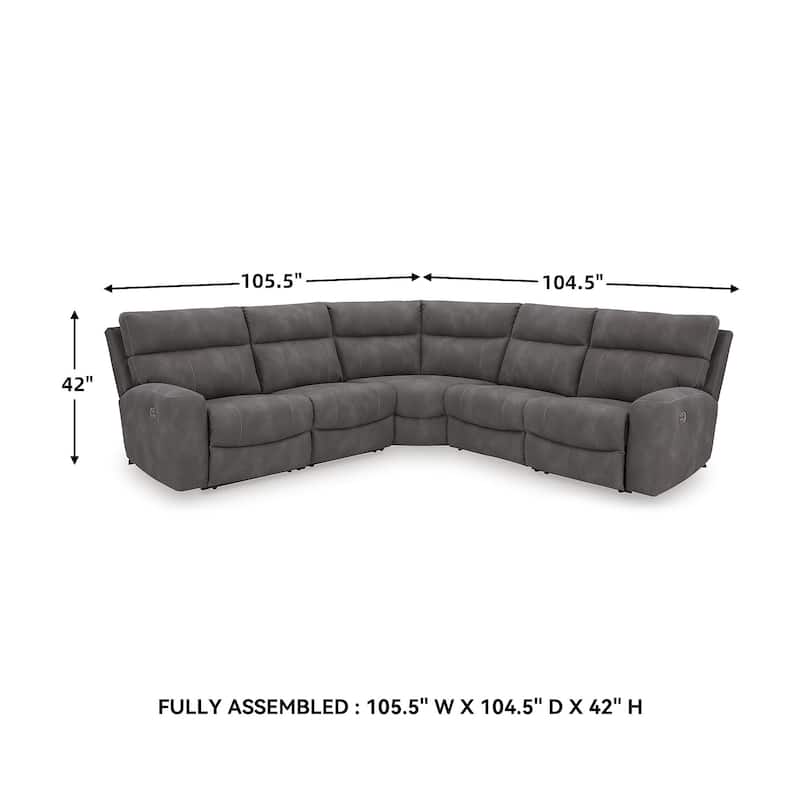 Signature Design by Ashley Next-Gen DuraPella 5-Piece Power Reclining Sectional - 105.5"W x 104.5"D x 42"H