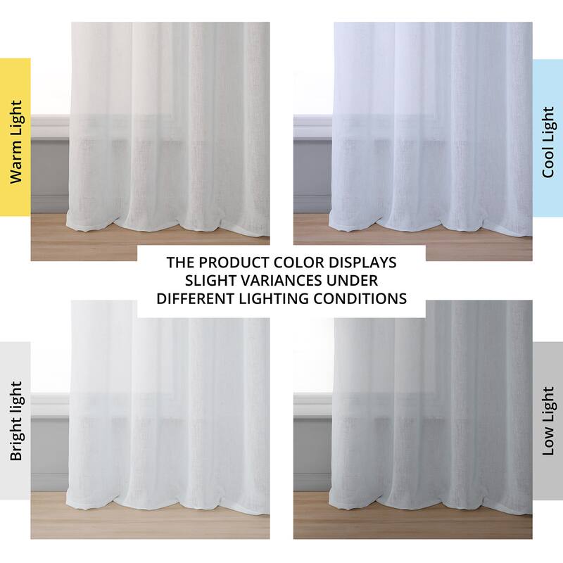 Exclusive Fabrics Grommet Solid Faux-linen Sheer Curtain (1 Panel)