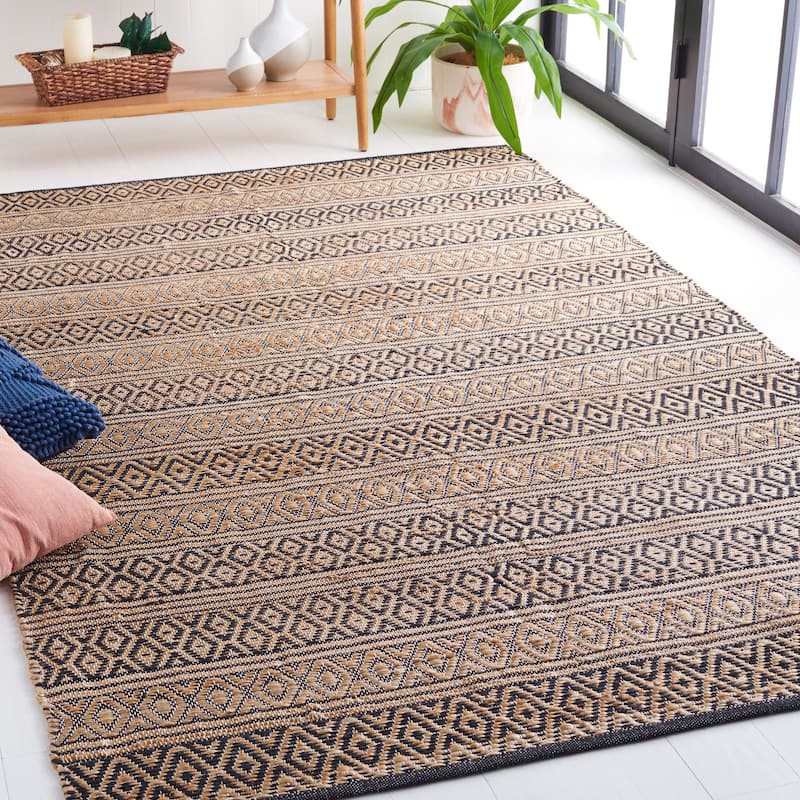 SAFAVIEH Flatweave Natural Fiber Valeryia Jute Rug - 3' x 5' - Black/Natural
