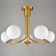preview thumbnail 7 of 6, Tanaro Mid-Century Modern Gold Semi Flush Mount Globe Ceiling Light 5 & 7 Lights - Brass