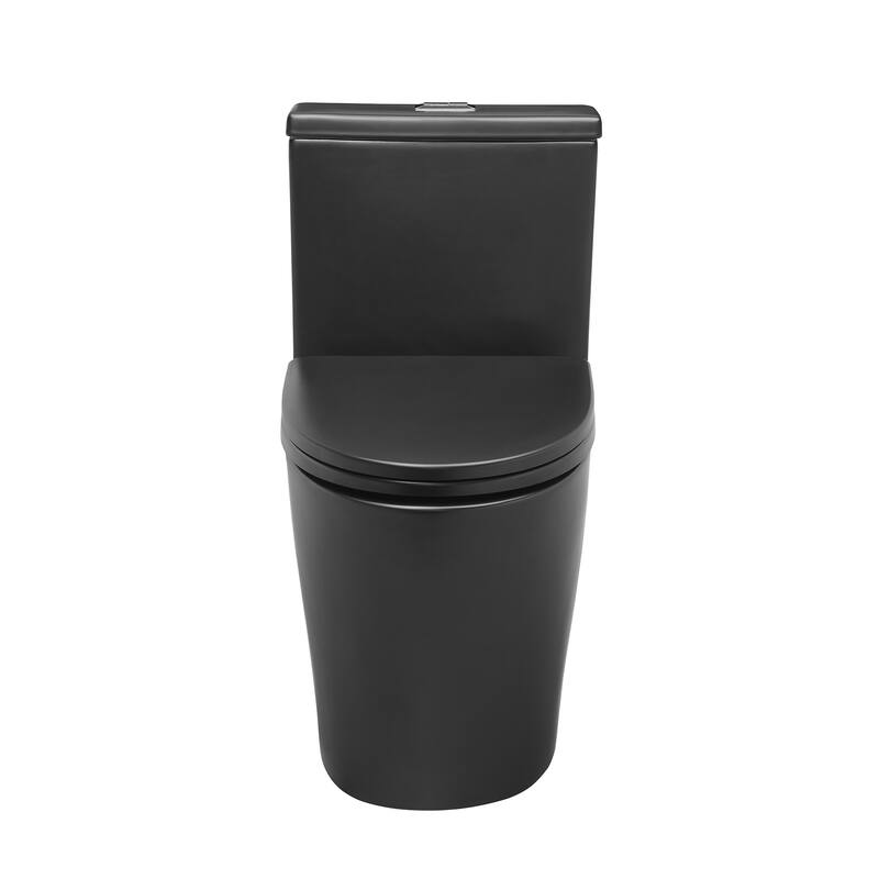 Antibes One Piece Elongated Dual Flush Toilet With 0.95/1.26 Gpf In Matte Black - 27.4" x 16.15" 16.05" - 27.4" x 16.15" 16.05" - Black