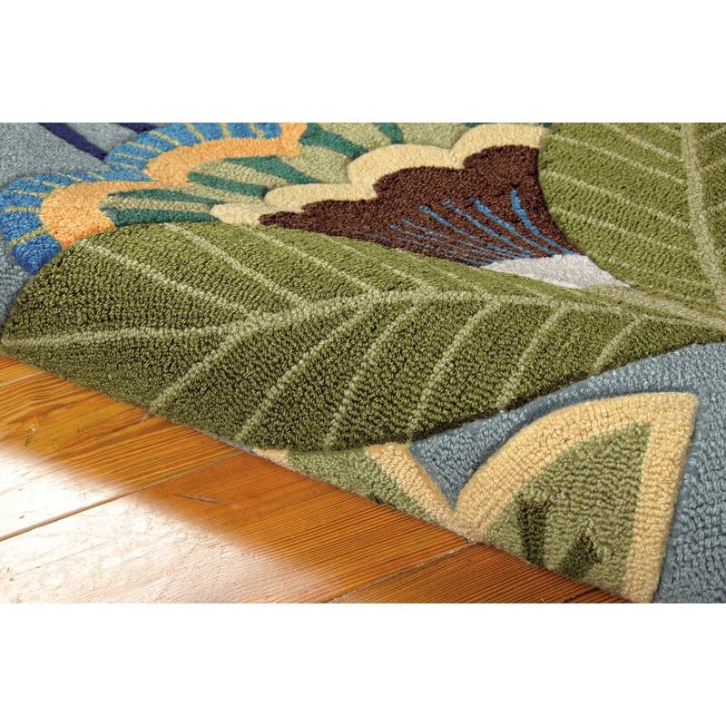 Gepex Floral Traditional Stain Resistant Area Rug By HomeRoots - 66' X '42' X '0.25