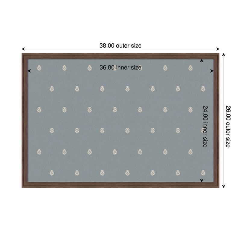 Kate and Laurel Pinboard Blue Botanical Block Print