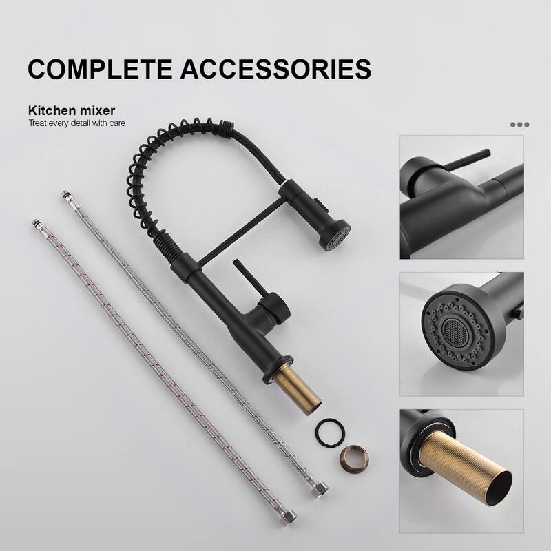 Commercial Single Handle Kitchen Faucet with Pull Down Sprayer