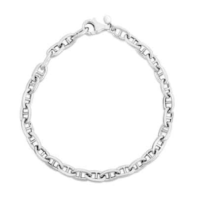 Curata 925 Sterling Silver 18" 5.9mm Polished Puffed Mariner Chain Necklace (Lobster)