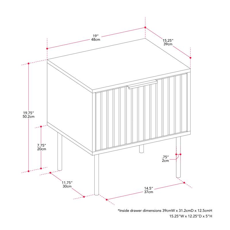 Lysander Fluted Side Table