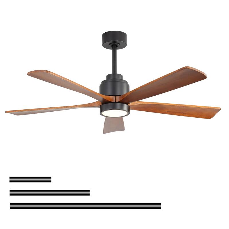 52 Inch Ceiling Fan with Blades 18W Three Color Dimmable Light Memory Function & Reversible Motor