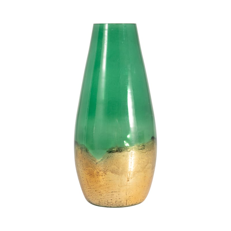 Sagebrook Home Modern Glam Glass Cylinder Dipped Vase