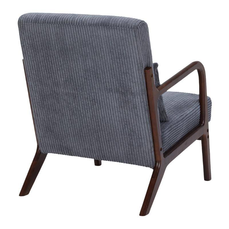 Polyester Mid-Century Armchair with Included Pillow and Ergonomic Support