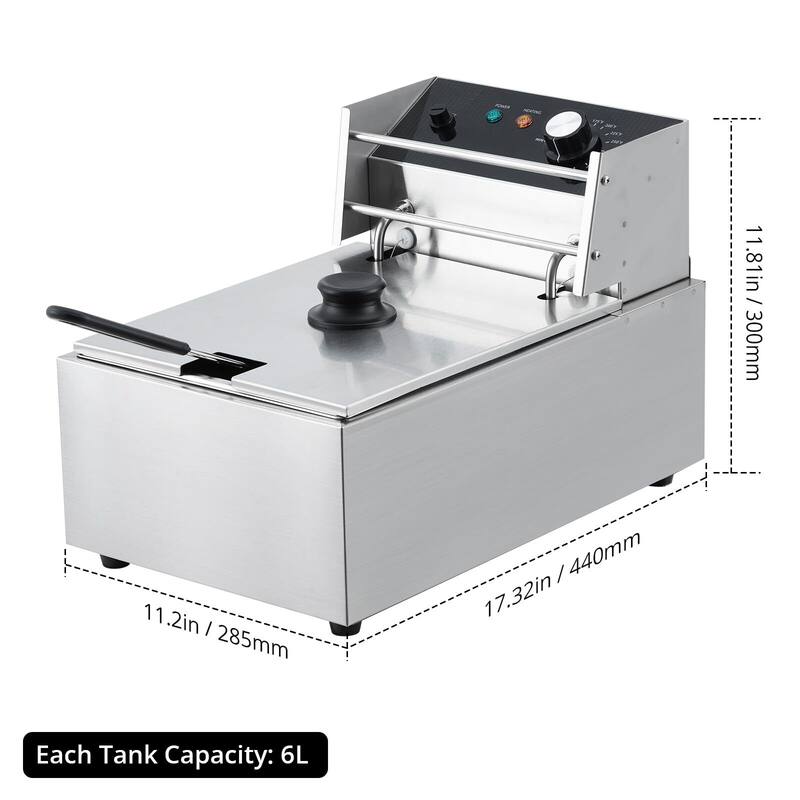6L Commercial Deep Fryer, Temperature Control