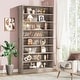 preview thumbnail 1 of 5, 71 Inch Tall Bookcase 9 Tier Modern Bookshelf Large Open Display Beige Gray