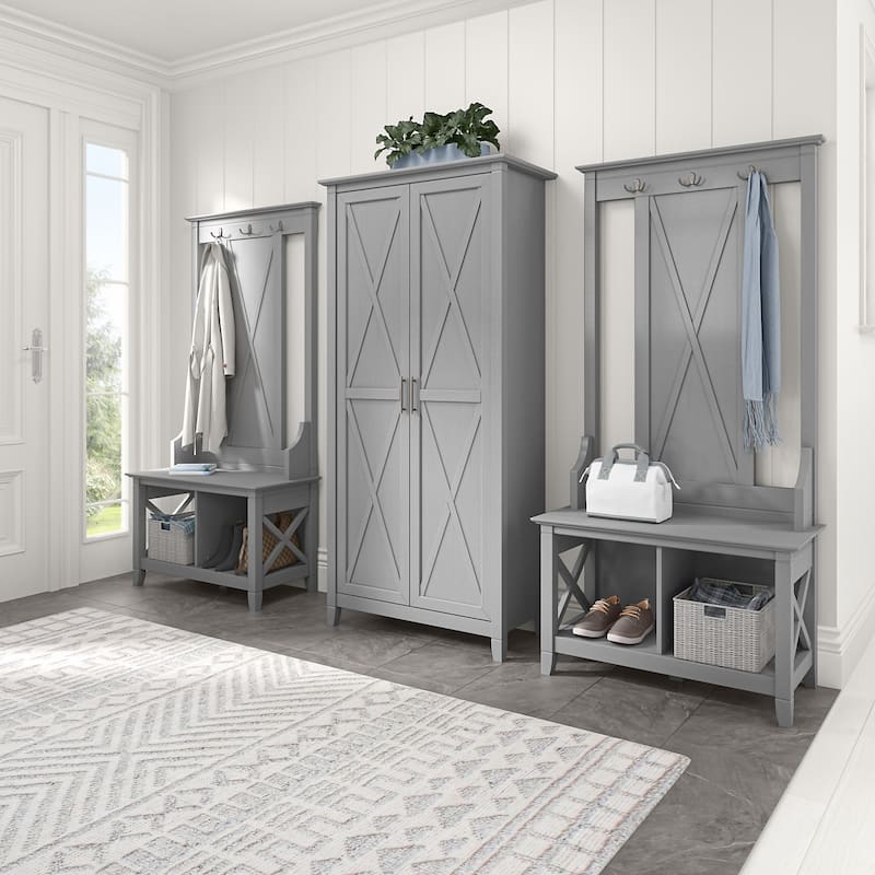 Key West Tall Storage Cabinet with Doors and Shelves by Bush Furniture