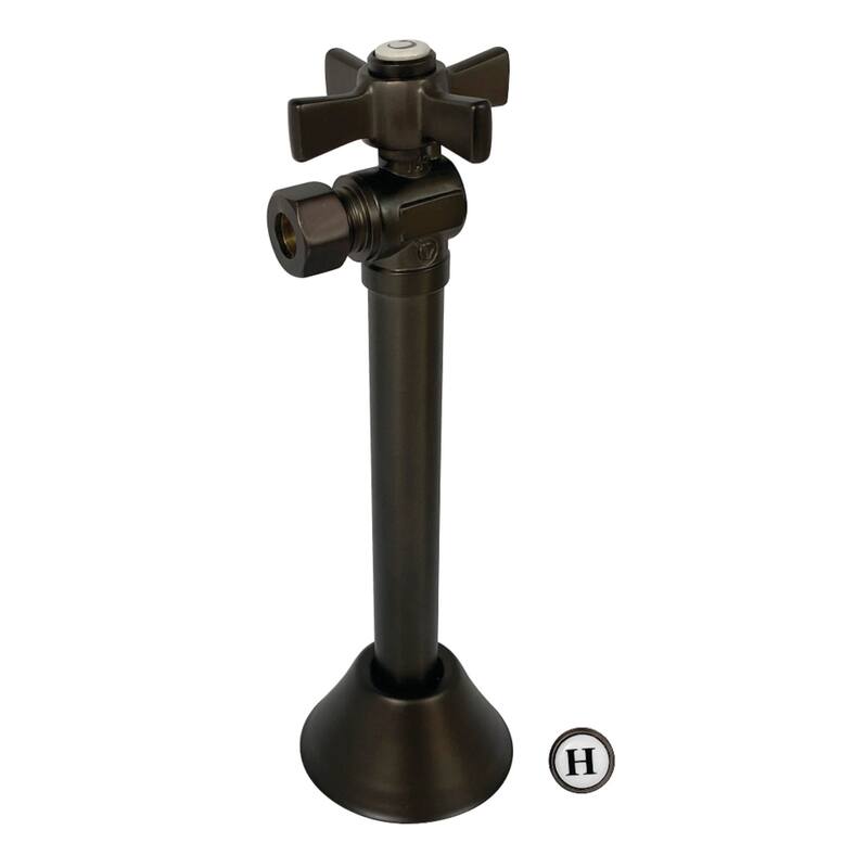 Kingston Brass Millennium 1/2" Sweat X 3/8" OD Comp Angle Shut-Off Valve with 5" Extension - Oil Rubbed Bronze