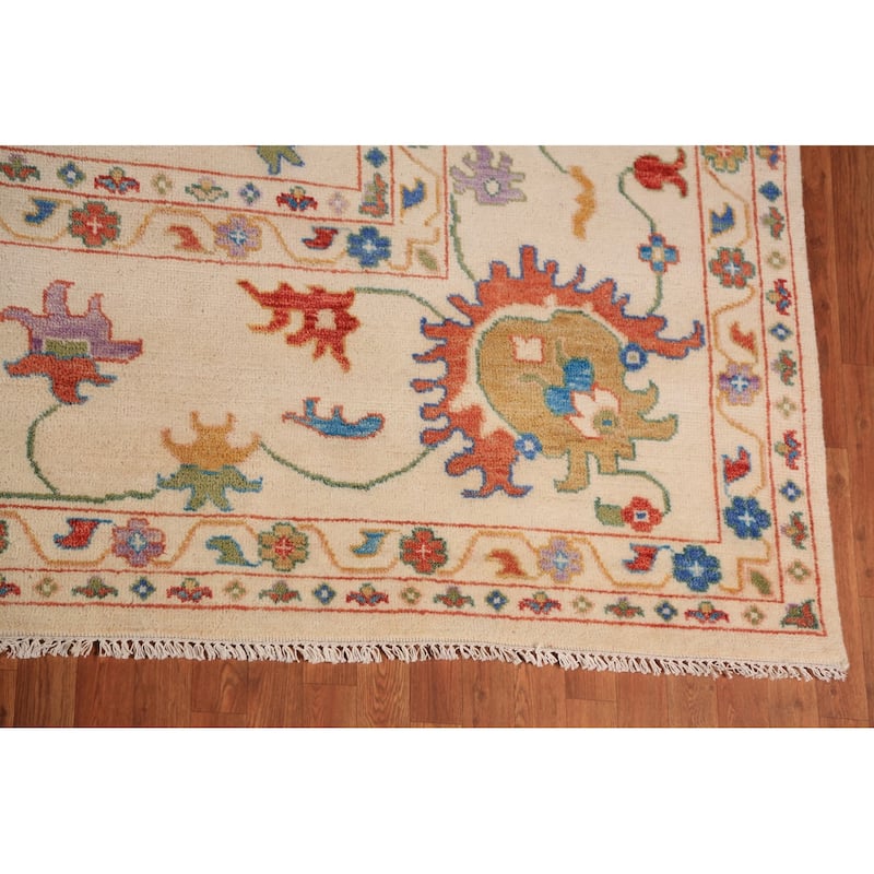All-Over Floral Oushak Oriental Large Area Rug Handmade Wool Carpet - 11'10" x 14'9"