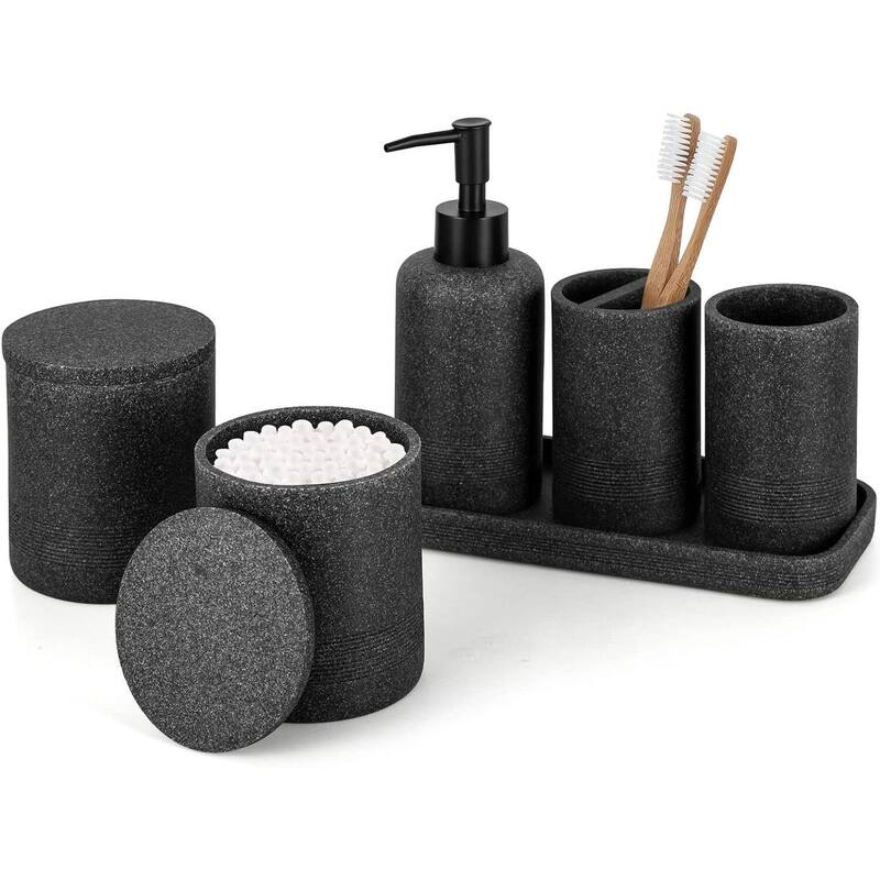 Bathroom Accessories Set 6 Pcs - Black
