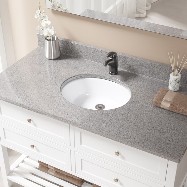 White Porcelain Bathroom Sink with PopUp Drain On Sale Overstock