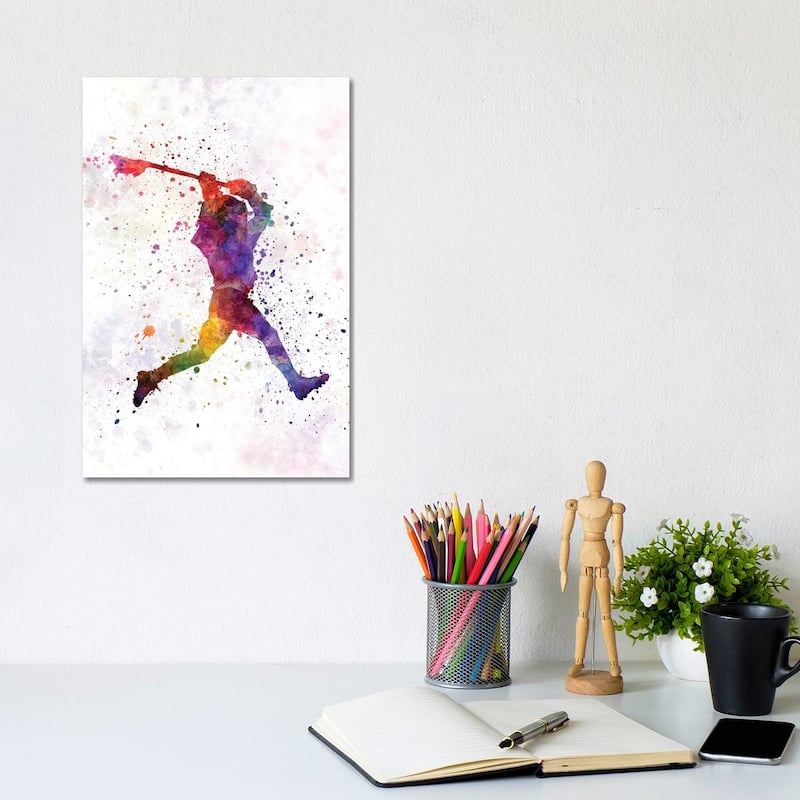 iCanvas "Lacrosse Man Player I" by Paul Rommer Canvas Print - 12x8x0.75