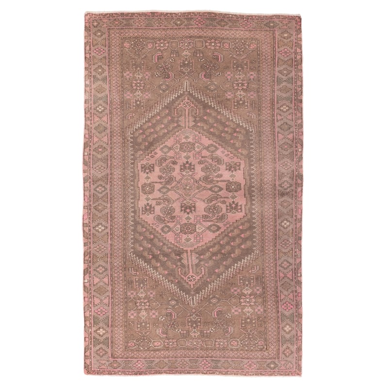 ECARPETGALLERY Hand-knotted Antalya Vintage Brown Wool Rug - 4'2 x 7'1
