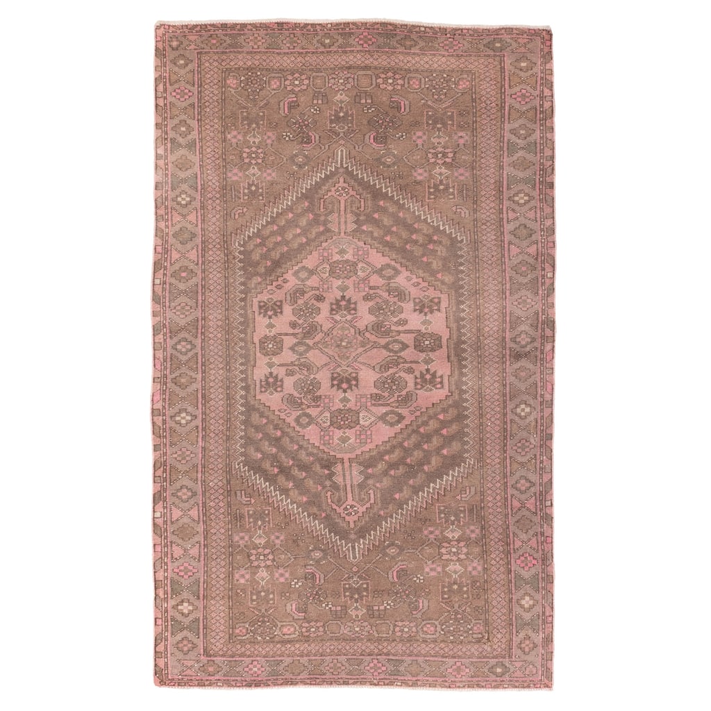 ECARPETGALLERY Hand-knotted Antalya Vintage Brown Wool Rug - 4'2 x 7'1