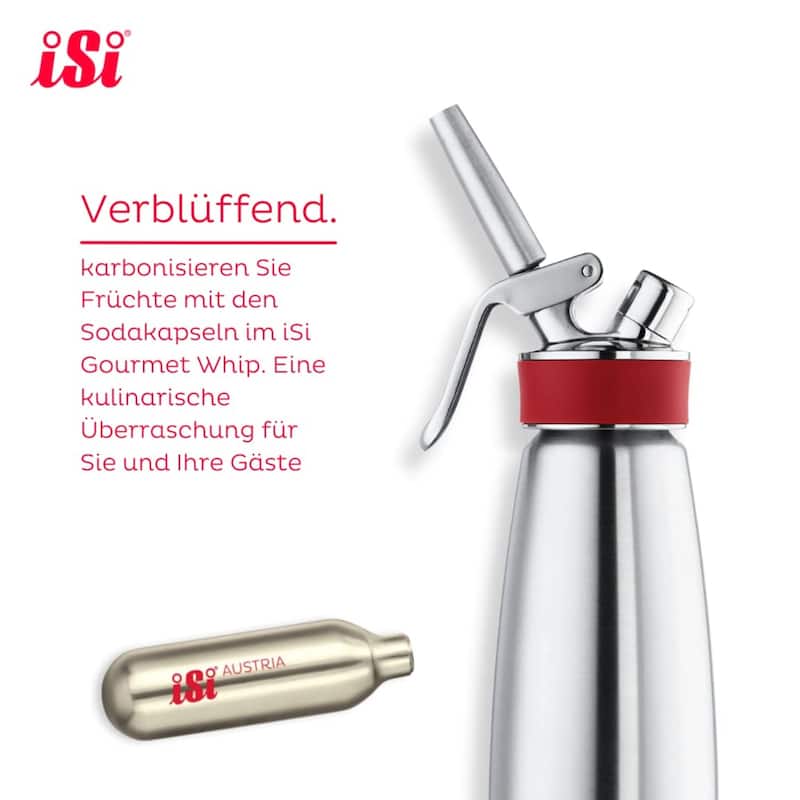 iSi North America CO2 Soda Siphon Chargers 10 Pack - 3.5" L x 1.2" W x 3.5" H