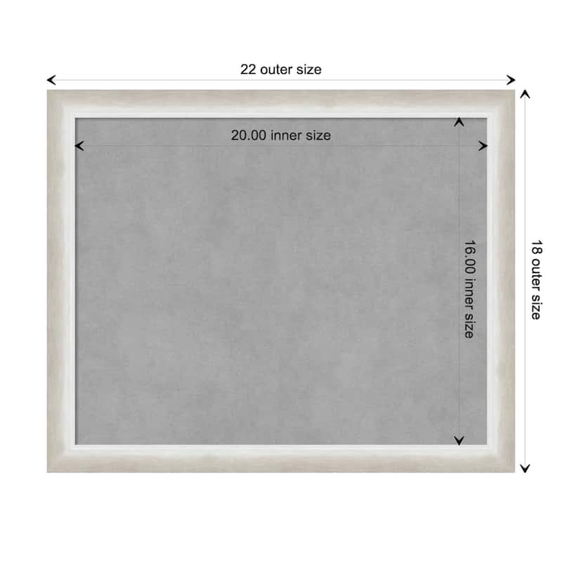 Amanti Art Two Tone Silver Framed Magnetic Board - Board Size 20x16