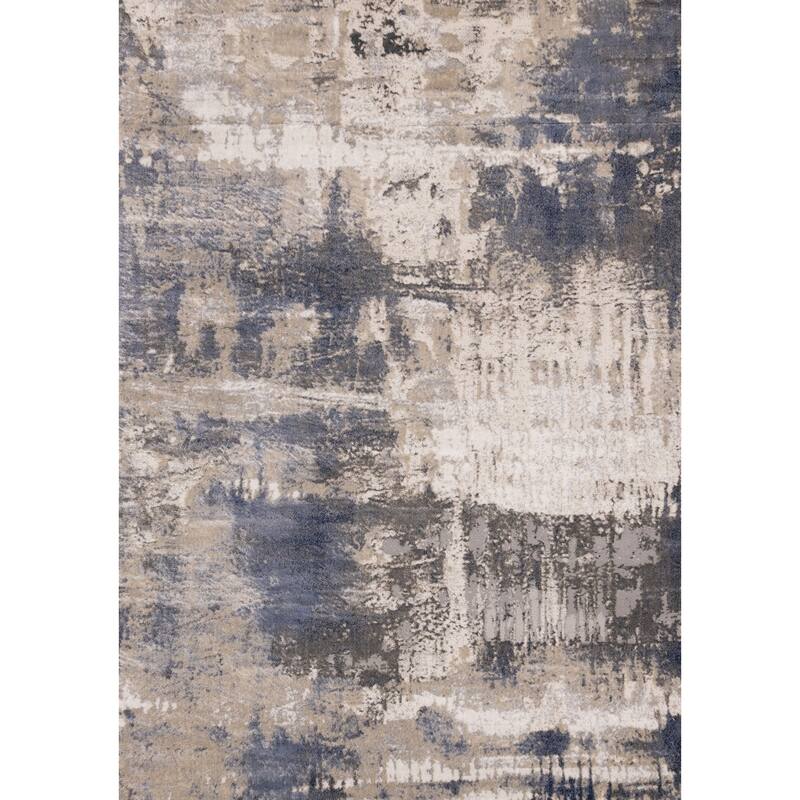 Leonardo Grey Blue Abstract Area Rug