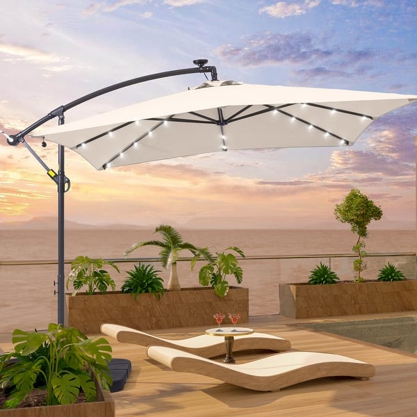 bed bath and beyond offset patio umbrella LIVOOSUN Outdoor Patio Umbrella, Square Canopy Offset LED Umbrella - On  Sale - Bed Bath & Beyond