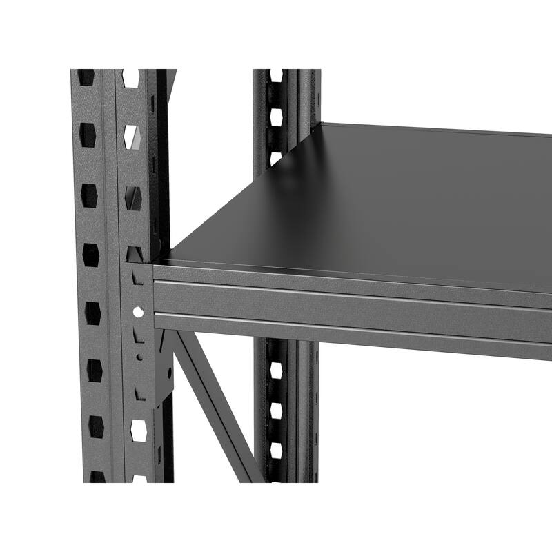 3-Tier Industrial Shelving Rack - 47in, Heavy Duty Steel Shelving Unit Adjustable, 51.2" W*23.6" D*47.3"H, Black