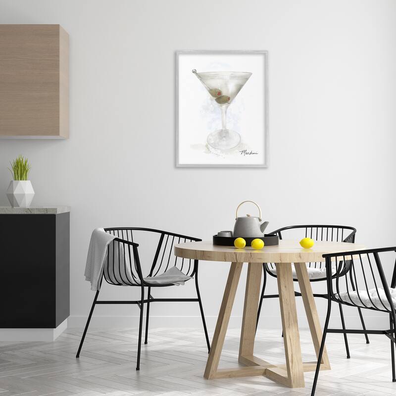 Stupell Soft Muted Martini Framed Giclee Art Design By Matthew Piotrowicz