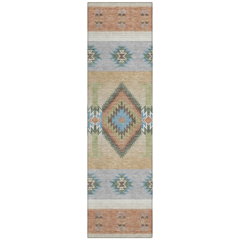 Machine Washable Indoor/ Outdoor Global Chennai Chantille Rug
