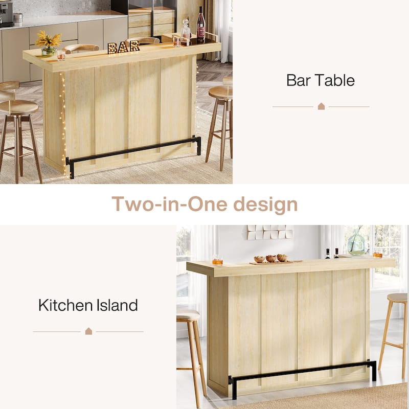 4-Tier Bar Table, 70.9-Inch Large Modern Home Bar Cabinet