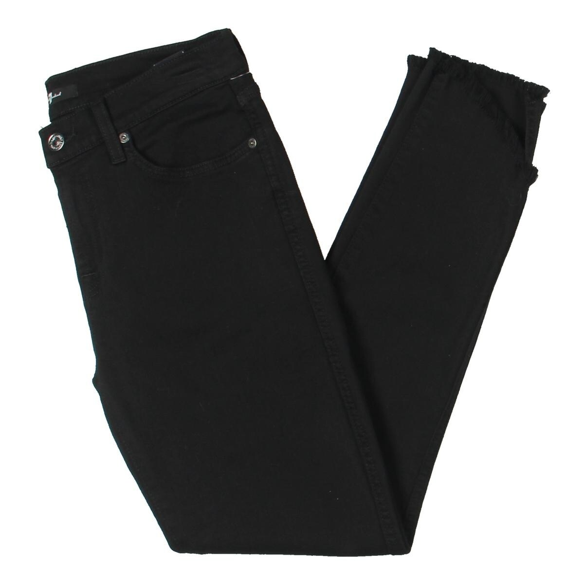 womens jeans with fringed hem