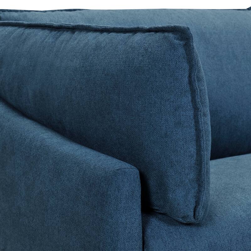 Juliett Blue or Grey 80" Upholstered 3 Seater Power Footrest Cloud Sofa Couch