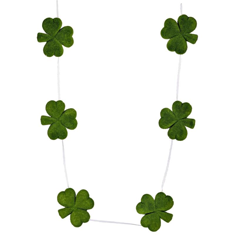 72" Flocked Shamrock Garland